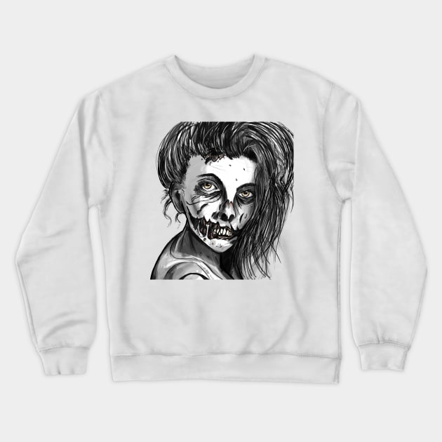 Zombie Girl Crewneck Sweatshirt by MEWETT